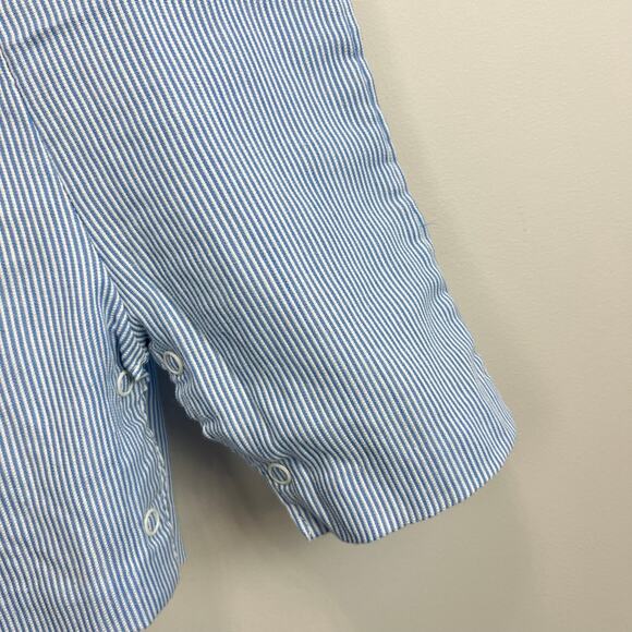 Vintage Blue Striped Guard House Overalls 0-3 Months - Picture 3 of 8